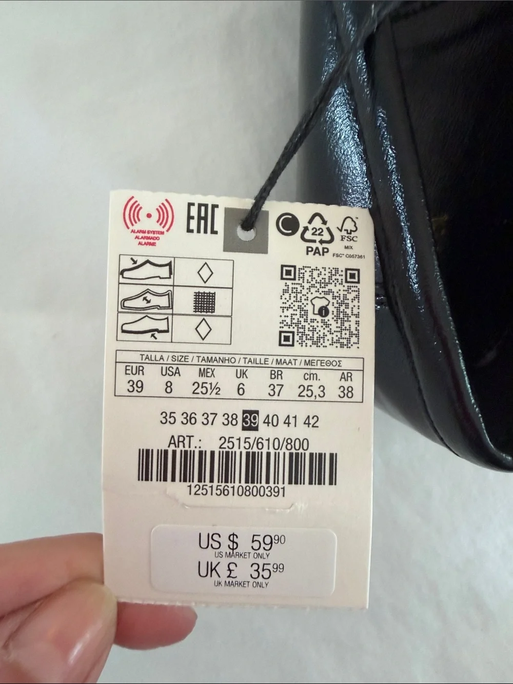 ✨NWT✨Zara Black Patent Leather Penny Loafers